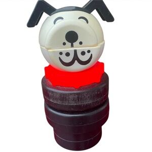 Vintage Fisher Price Little people stacking puzzle dog black jumbo lucky toys